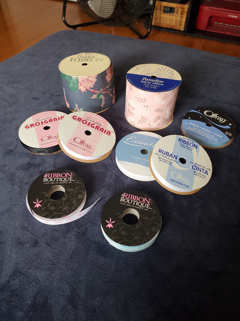 Assorted Spools Of Ribbon - 9 Total